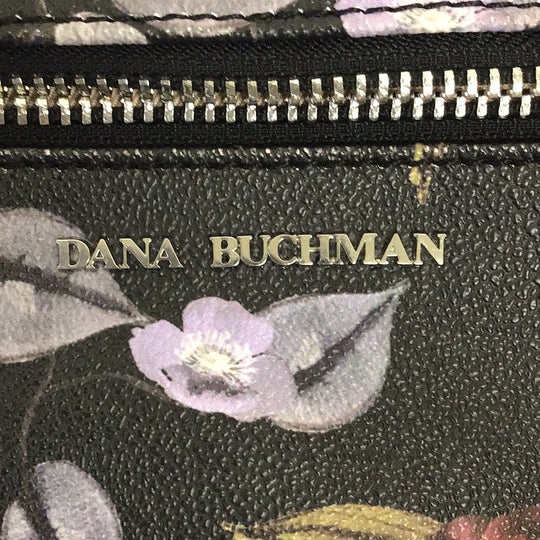 Dana Buchman Small Periwinkle Flower Black Handbag