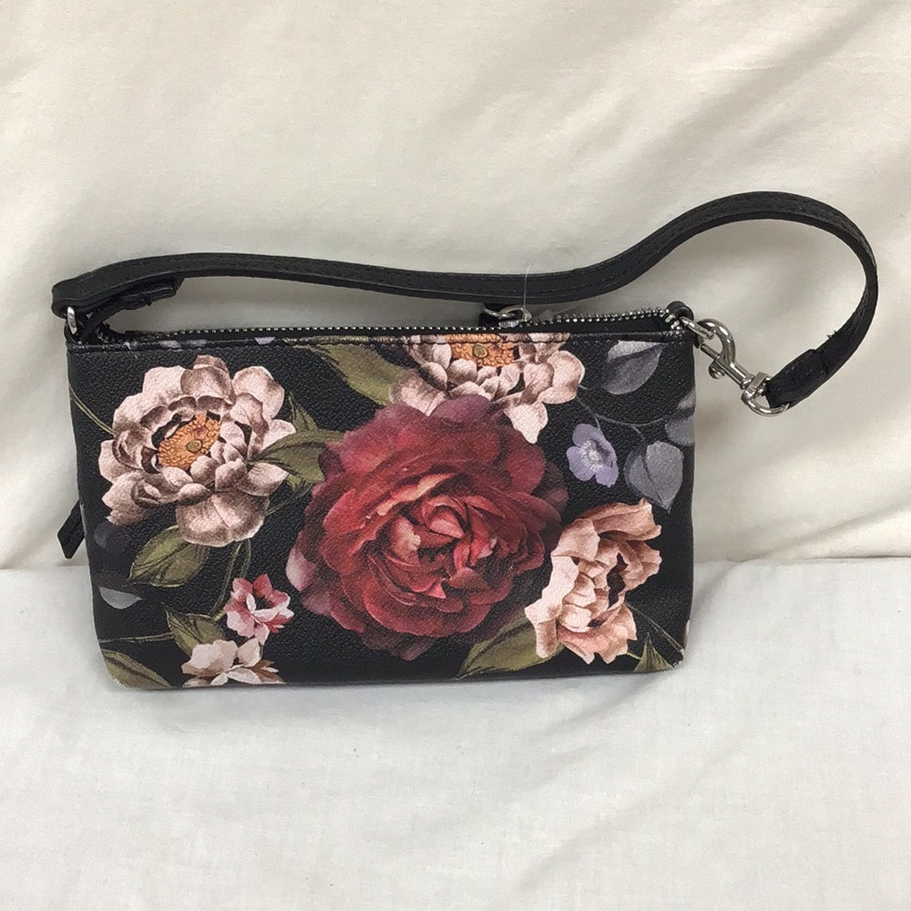 Dana Buchman Small Periwinkle Flower Black Handbag