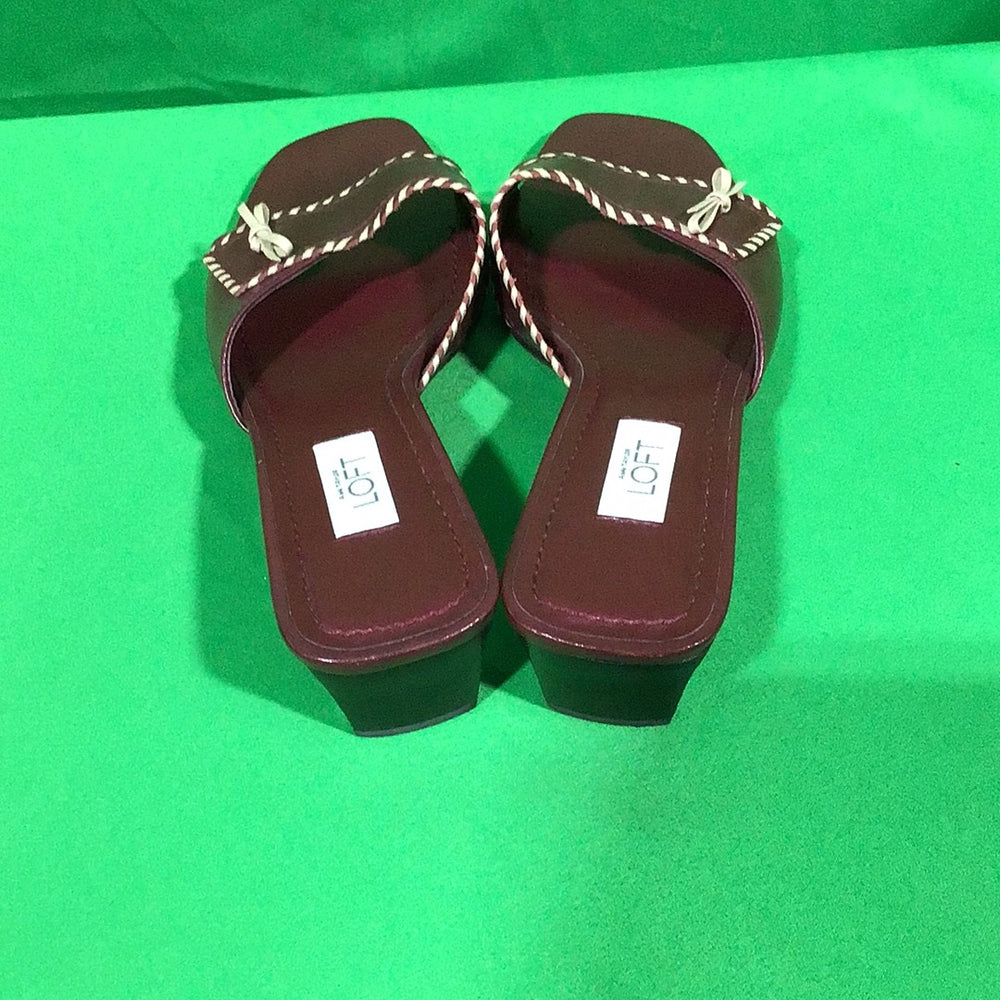 Ann Taylor Women's Loft Red Leather Shoe 5 1/2 Medium