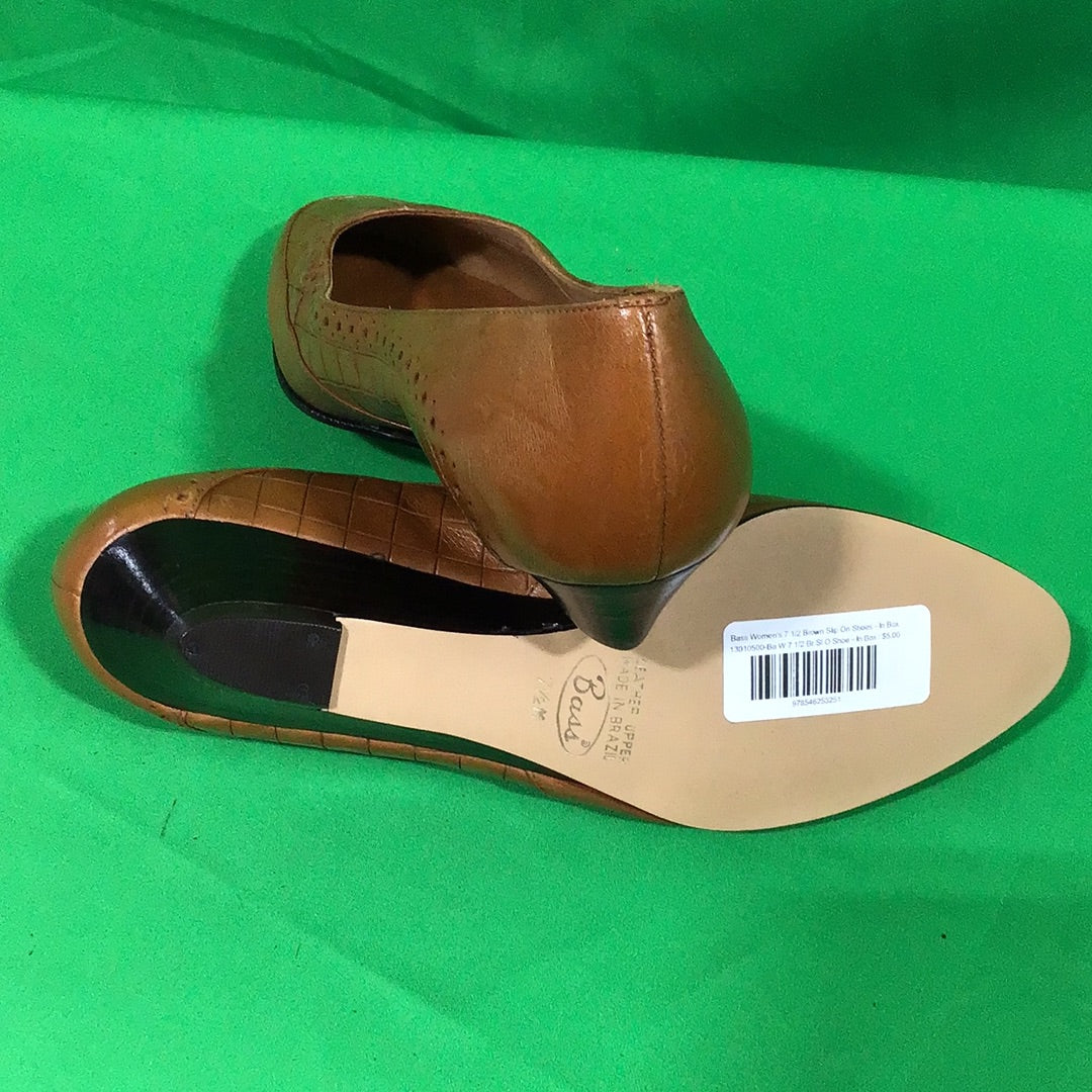 Bass Women's 7 1/2 Brown Slip On Shoes - In Box