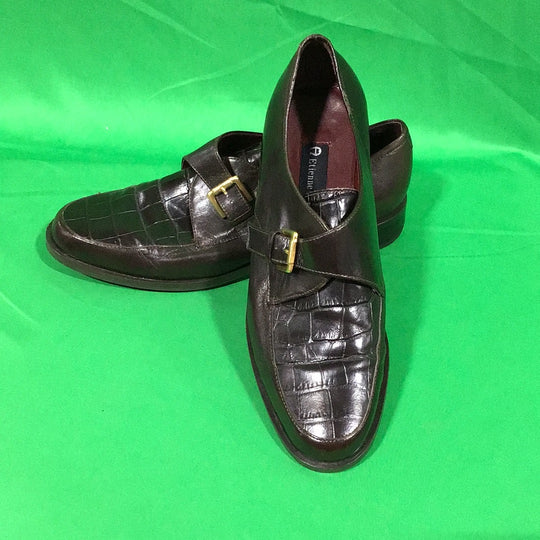 Etienne Aigner Brown Leather Loafers - 8 and a 1/2 M - Men’s