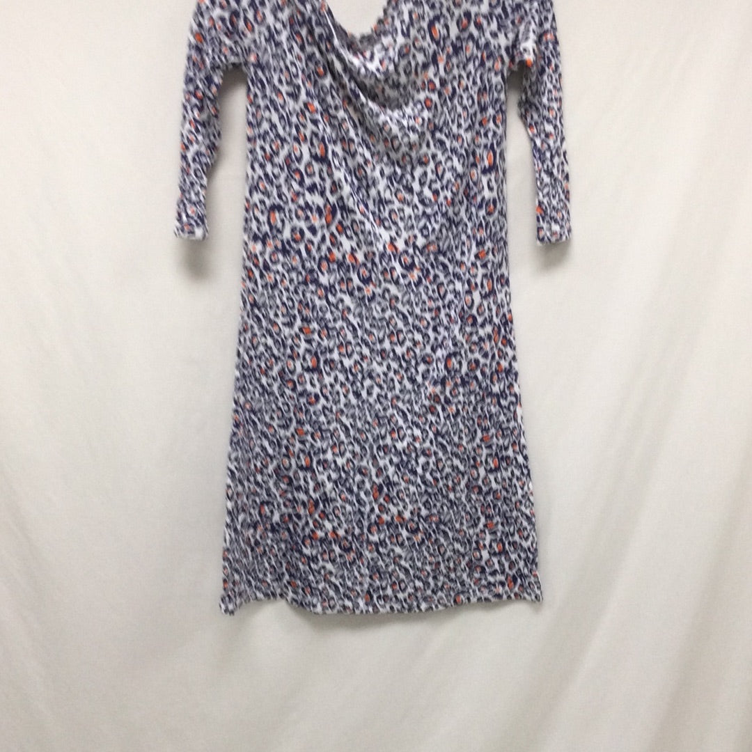 Jessica Simpson Ladies Small Blue Long Cheetah Print Dress