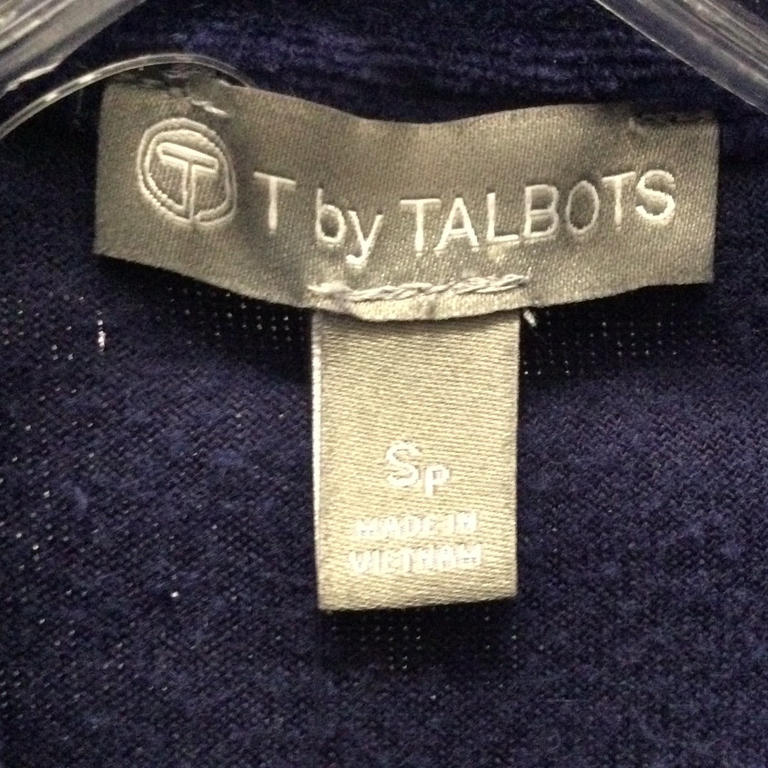 Talbots Women's Small Full-Zip Navy Blue Cotton Sweatshirt