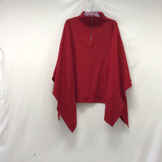 St Johns Bay Women's Red Zip-Up Poncho
