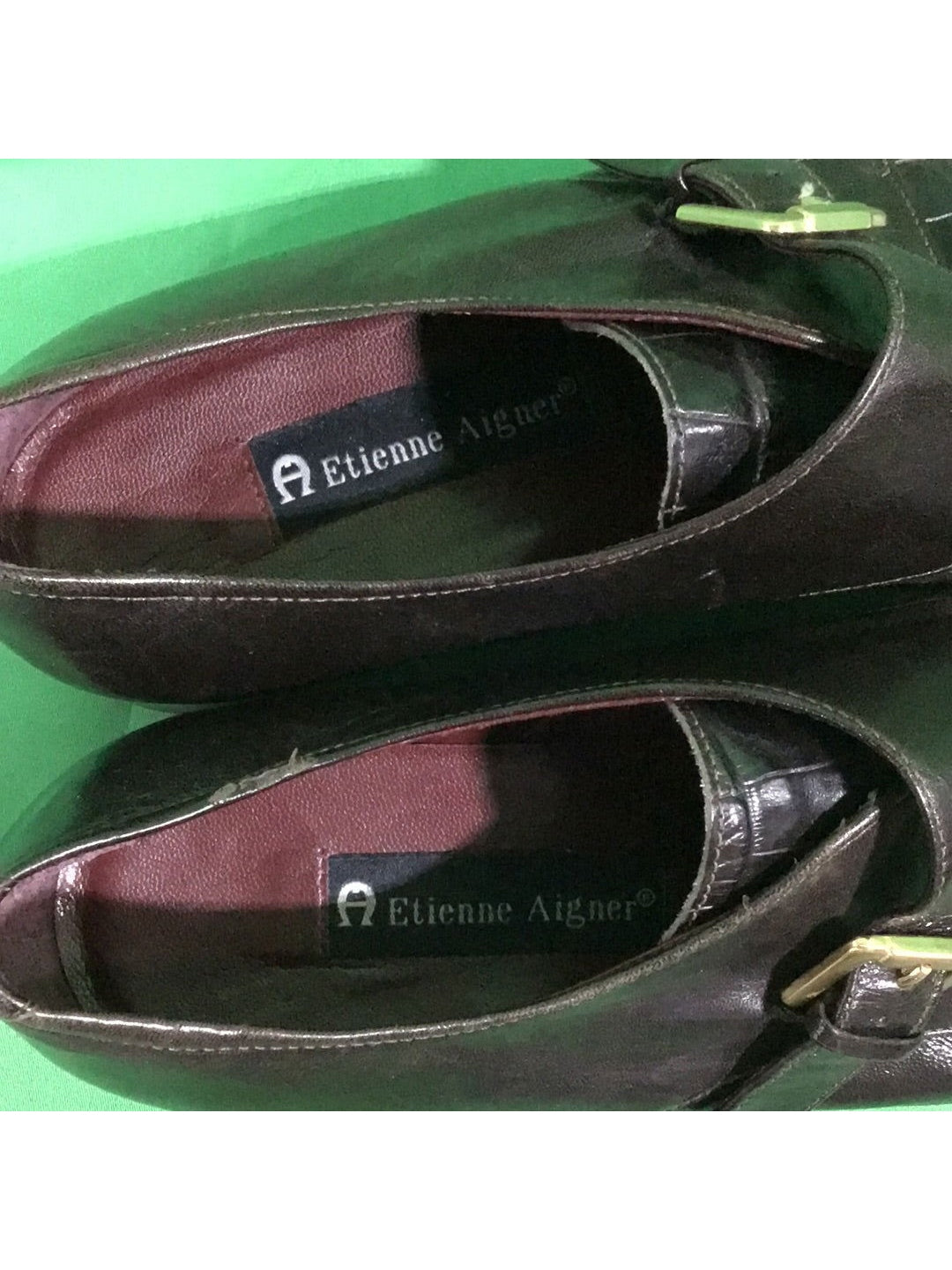 Etienne Aigner Brown Leather Loafers 8 and A 1 2 M Men s