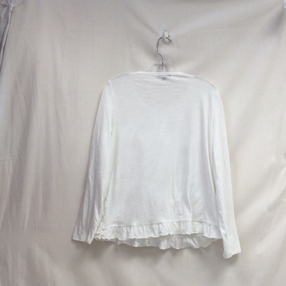 J.Crew Women White Long Sleeve Shirt Size Medium