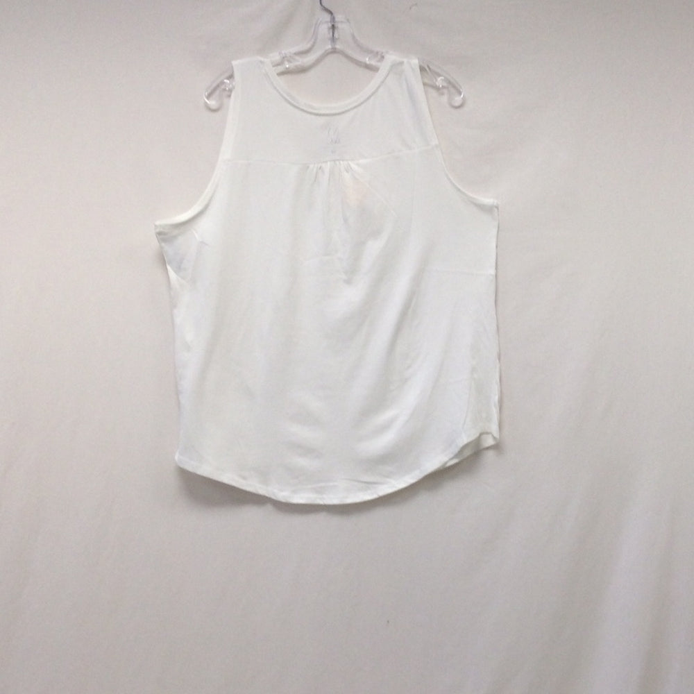 New York & Company Women White Sleeveless Shirt Size Extra Large