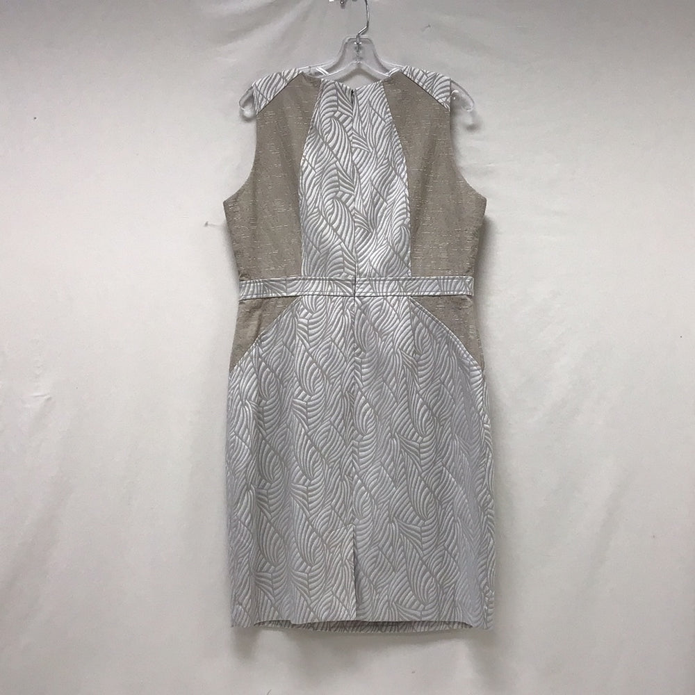 Women's Dana Buchman Large Linen Beige Tan Sleeveless Dress 14