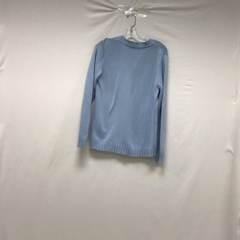 EDDIE BAUER Womens Light Blue V Neck Knit Sweater Size Large