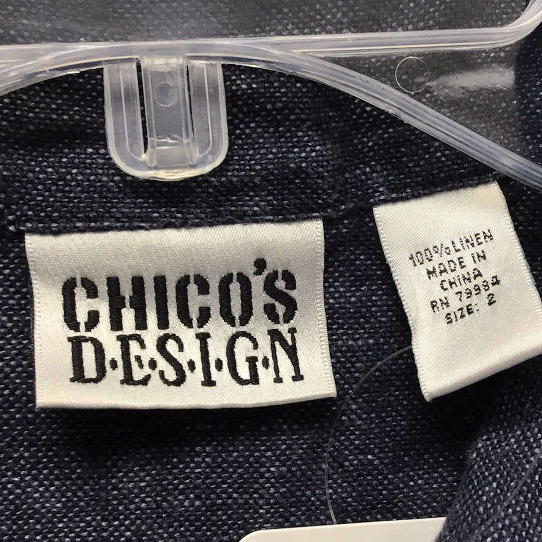 Women's Chico's Blue Denim Button Up Cropped Jacket 2