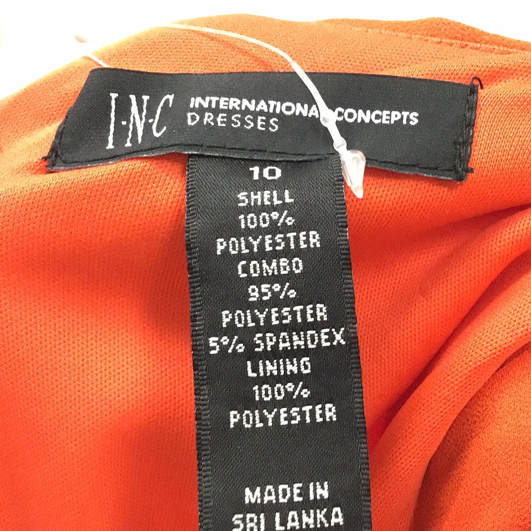 INC International Concepts Women's  Orange Lined  Zip-Up  Dress