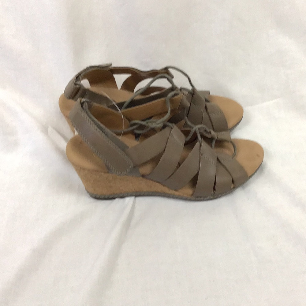 Women's Clarks Collection Alexis Band Suede Sport Sandals Tan 6 1/2M