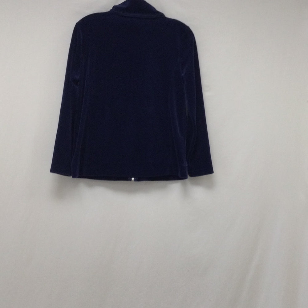 Talbots Women's Small Full-Zip Navy Blue Cotton Sweatshirt