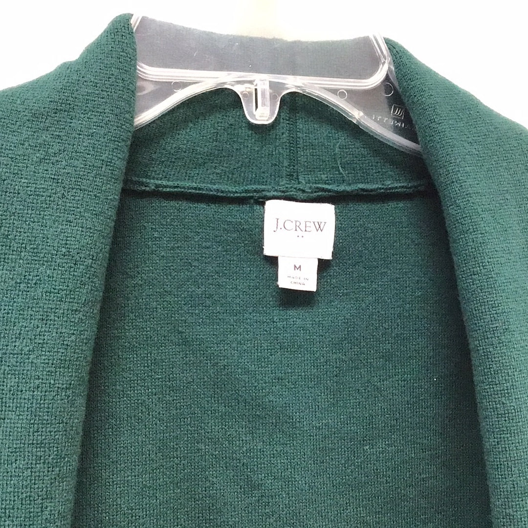 Women's J. Crew Green Cotton Knit Long Sleeve Sweater M
