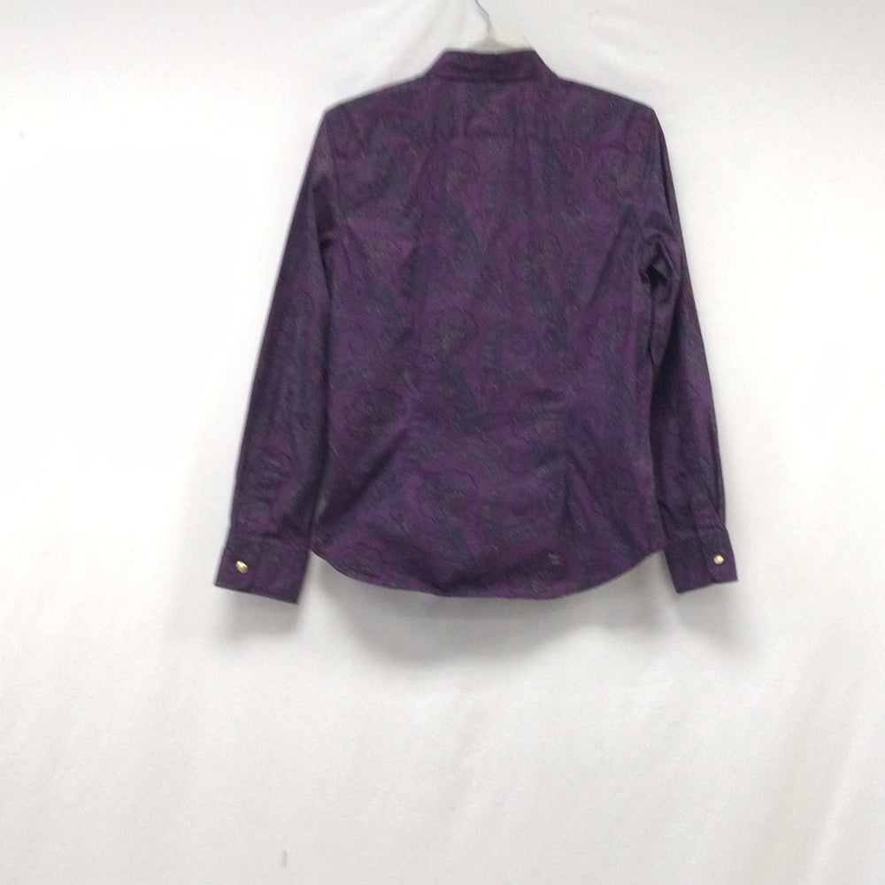 Chaps Women Purple Button Up Long Sleeve Shirt Size Medium