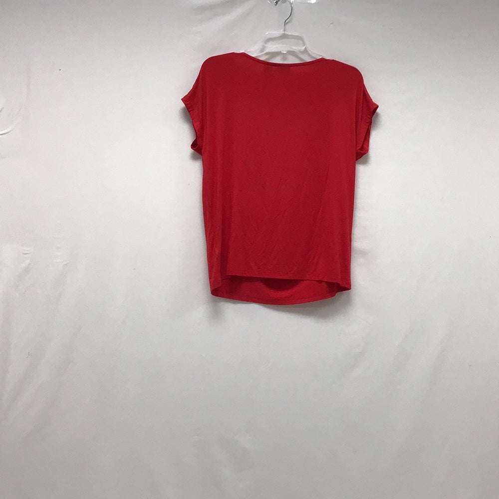 Jones Co Women Red Short Sleeve Shirt Size Small