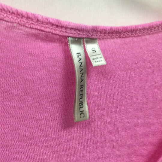 Banana Republic Women Pink Short Sleeve Shirt Size Small