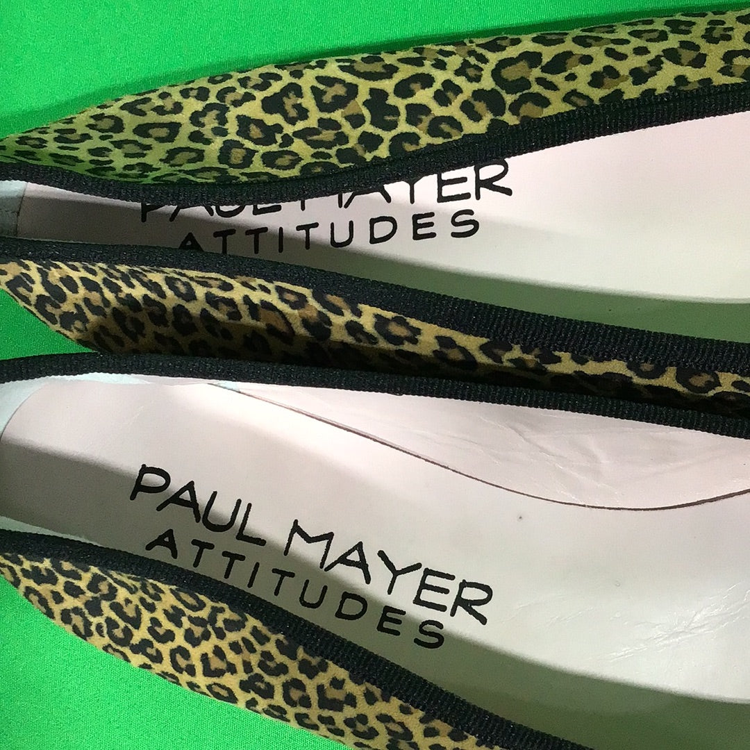 Paul Mayer Attitudes Ladies Ballet Flats Size 10 Brown Cheetah Print - In Box