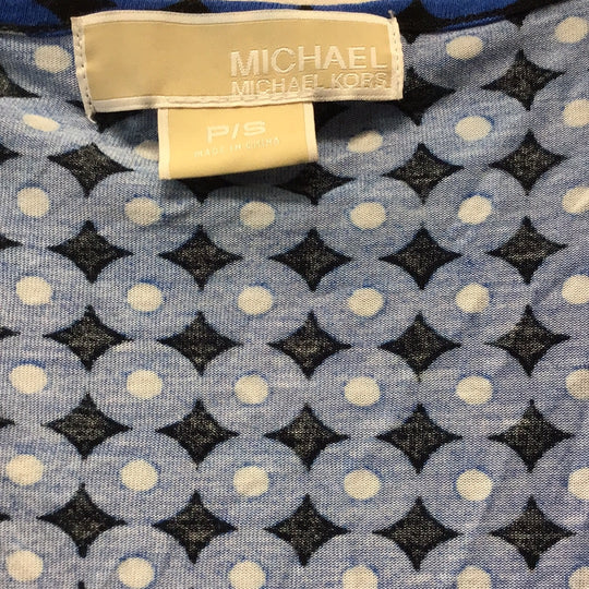 Michael - Michael Kors Ladies Size P/S Blue Dots Print Scoop Neck Top