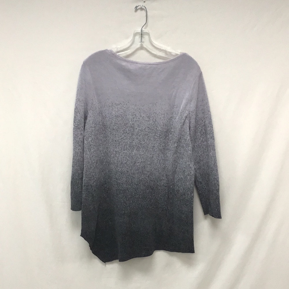 Women's Simply Vera Wang Grey Knit Pullover Blouse L/S Large