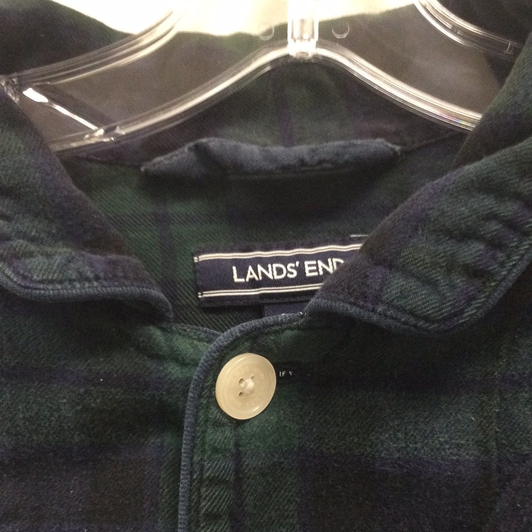 Lands End Green Plaid Shirt
