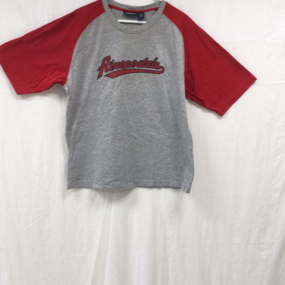 Aeropostale Gray and Red Baseball Shirt