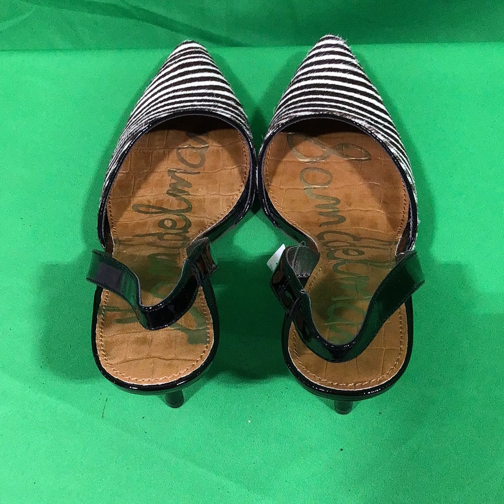 Sam Edelman Orly Ladies 8 1/2 M Brown & White Stripe Fur High Heel Shoes - In Box