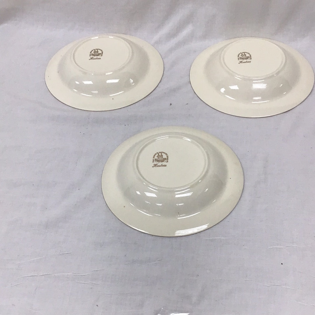 Edwin Knowles China Plate Flower Edge 3Piece