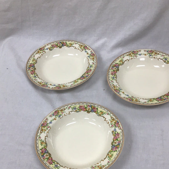 Edwin Knowles China Plate Flower Edge 3Piece