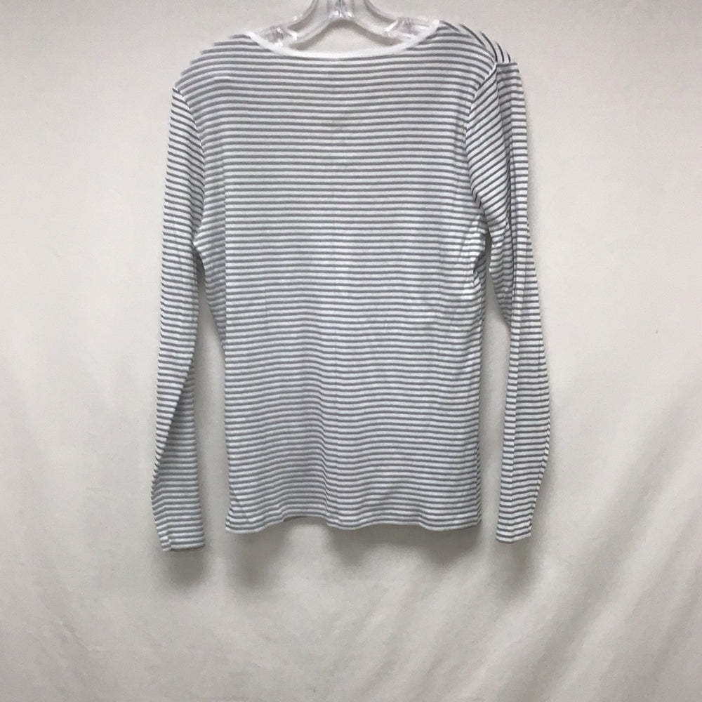 Women's Gap Black and White Striped XL Long Sleeved Top
