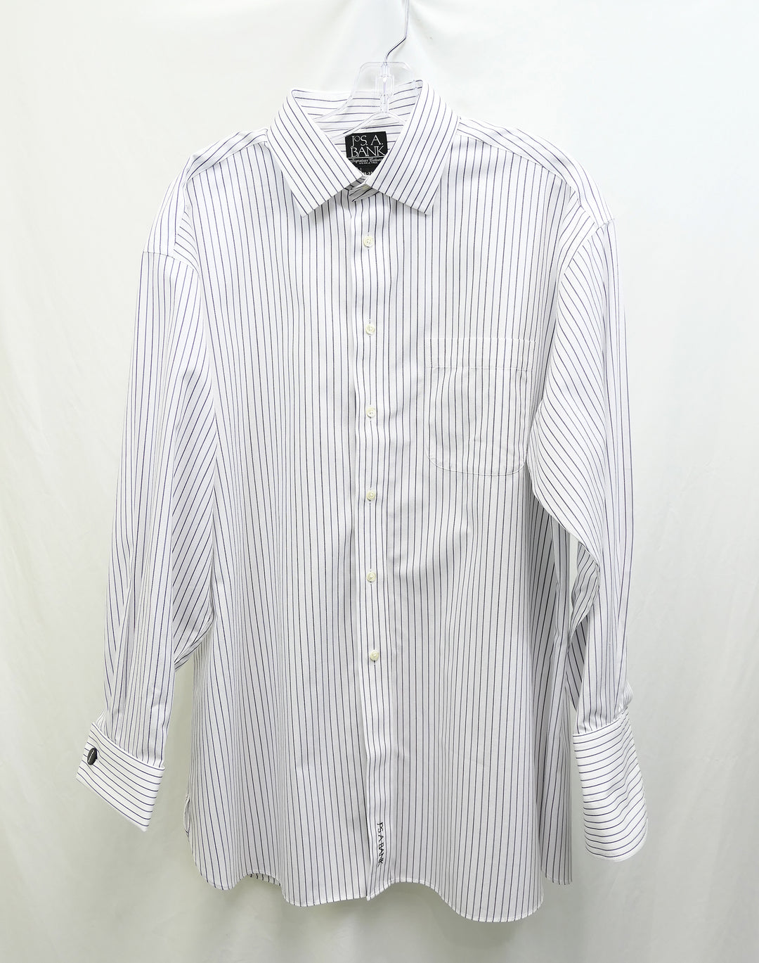 Jos A. Bank White Stripped Dress Shirt - Size 33x16