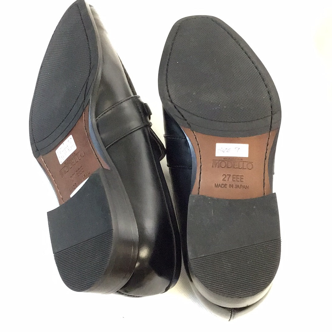Black Madras Modello Men’s Slip-On Shoes-Size 9