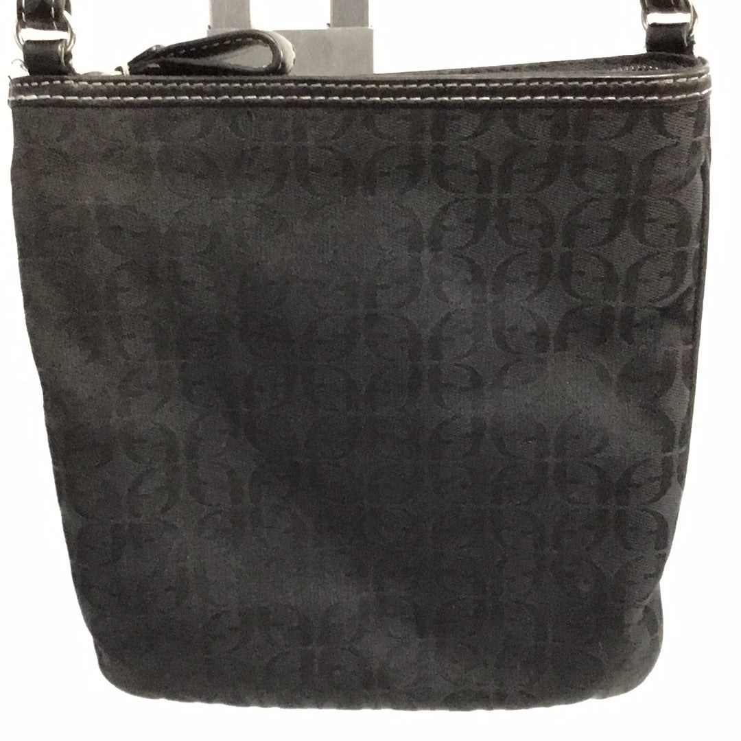 Fossil Black Signature Canvas & Leather Swing Bag
