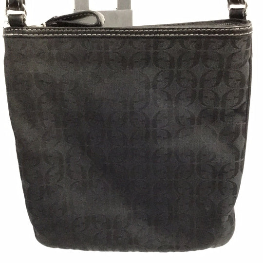 Fossil Black Signature Canvas & Leather Swing Bag