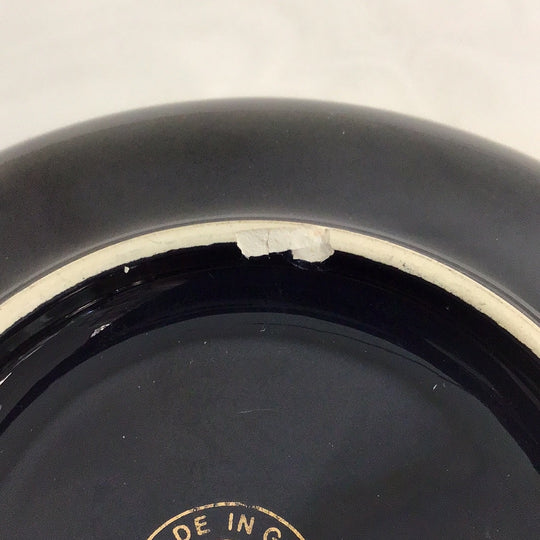 Vintage P Anapale Black with Bird Trinket Dish, 24k Trim