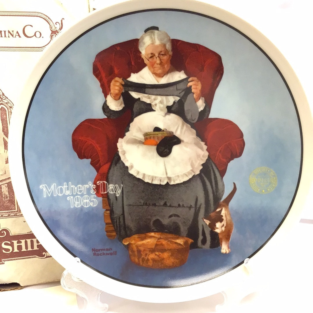 Norman Rockwell Plate “Mending Time”